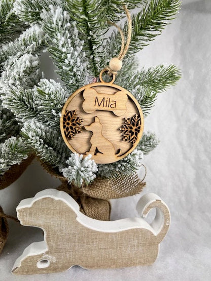 Personalized Wood Dog Ornament