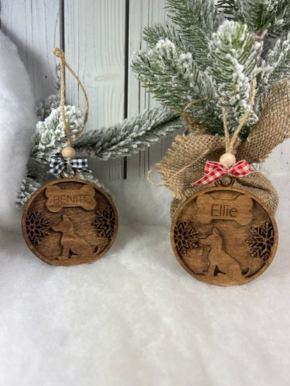 Personalized Wood Dog Ornament