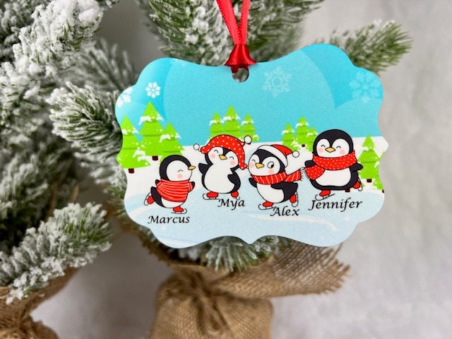 Personalized Penguin Christmas Ornament