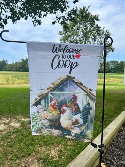Garden Flag, Home Decor, Chicken, Yard Art