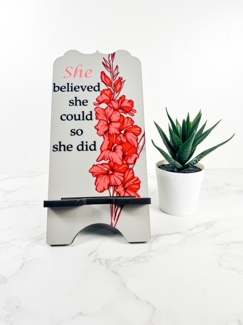 Personalized Birth Month Flower Phone Stand,  Phone Stand Sublimation, Phone Stand Sublimation Charging Station, Home made