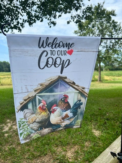 Garden Flag, Home Decor, Chicken, Yard Art