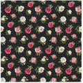 Northcott - Tossed Medium Peony Passion Black (Bloom) 25195-99
