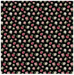 Northcott Fabric - Mini Peony Black (Bloom)