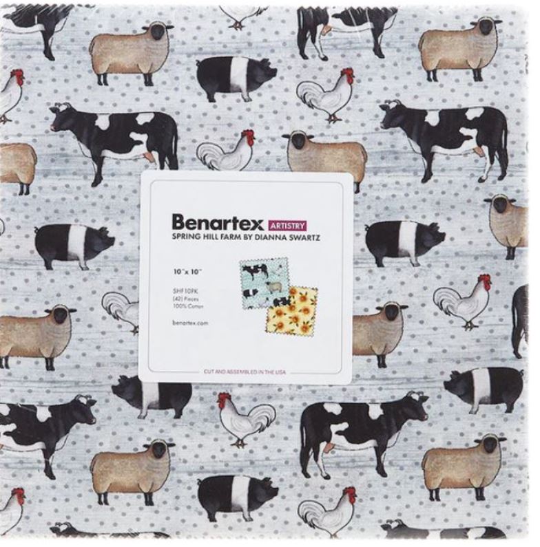 Benartex -Spring Hill Farm Layer Cake 10″ Squares