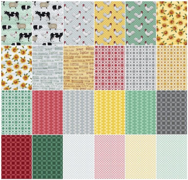 Benartex Spring Hill Farm 42-Piece Layer Cake Set (10" Squares)