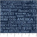 NORTHCOTT - Stars and Stripes Navy Inspire Words (Stonehenge) 25340-49