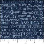NORTHCOTT - Stars and Stripes Navy Inspire Words (Stonehenge) 25340-49