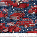 NORTHCOTT - Stars and Stripes Navy Multi Trucks (Stonehenge) 25336-49