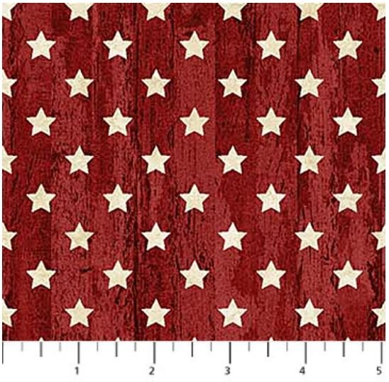Northcott Fabric - Stars & Stripes Red Stars (Stonehenge)